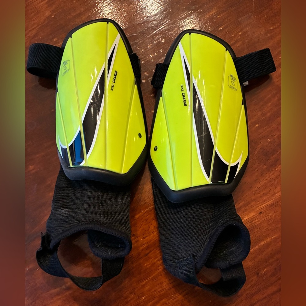 Nike Yellow Shin Guards with Black Trim
